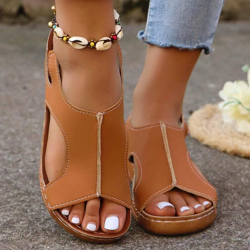 New Summer Wedges Sandals With Elastic Band Design Casual Fish Mouth Shoes For Women - MultyPros