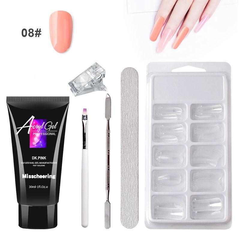 Painless Extension Gel Nail Art Without Paper Holder Quick Model Painless Crystal Gel Set - MultyPros