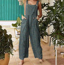 Patchwork Printed Button Suspender Jumpsuit - MultyPros