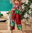 Patchwork Printed Button Suspender Jumpsuit - MultyPros