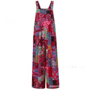 Patchwork Printed Button Suspender Jumpsuit - MultyPros