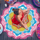 Polygon Printing Tassel Round Bath Towel Yoga Mat - MultyPros