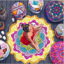 Polygon Printing Tassel Round Bath Towel Yoga Mat - MultyPros