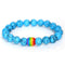 Rainbow Bead Bracelet Pride Natural Stone Strand Couple Bracelets - MultyPros