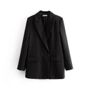 Solid Color Double-breasted Loose Casual Suit Jacket - MultyPros