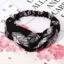 Women Retro Style Hairband floral Print Headband Cross - MultyPros