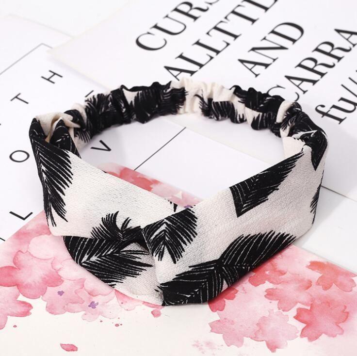 Women Retro Style Hairband floral Print Headband Cross - MultyPros