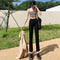 White Jeans Korean Style High Waist Stretch Cigarette Pants Small Cropped Straight Pants MultyPros