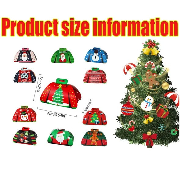 24Pcs Christmas Candy Boxes Assorted 3D Christmas