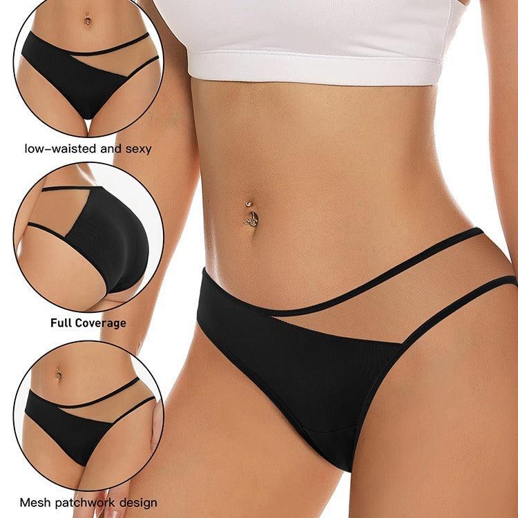 Cutting Mesh Panties Sexy Transparent Seamless Women's Briefs Buttocks Lifting Panties MultyPros