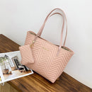 Women's Fashionable Wave Pattern Diamond Plaid Embroidered Shoulder Bag MultyPros