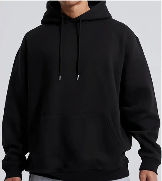 Pull à capuche de couleur unie pour homme