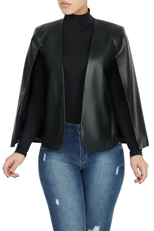 Wholesale Women's PU Coat for Autumn and Winter in Solid Colors