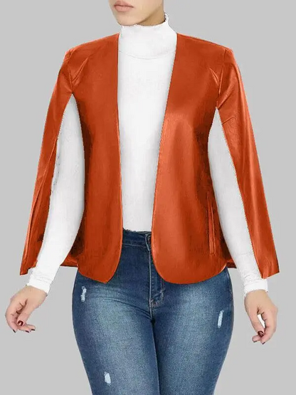 Wholesale Women's PU Coat for Autumn and Winter in Solid Colors