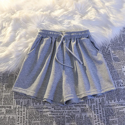 Wholesale Summer Women Casual Solid Color Drawstring Shorts