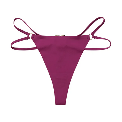 Ice Silk Seamless Double Tape Thong Women
