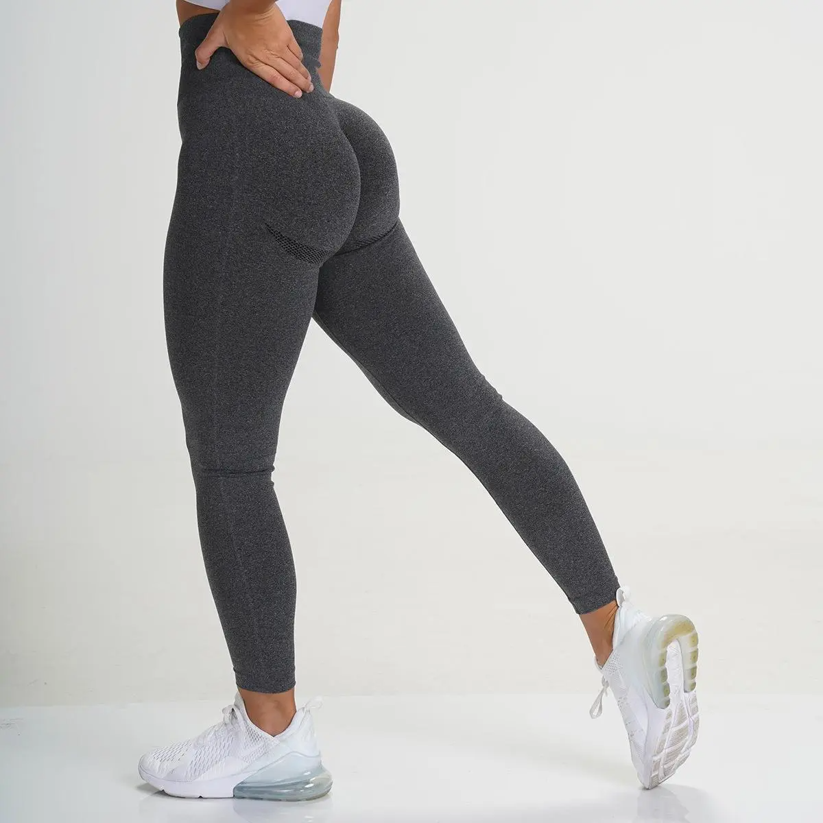 Wholesale Women Fashion Solid Color Yoga High Waist Sports Leggings