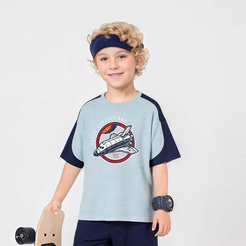 Wholesale Boys T-Shirt - Printed Short Sleeve Casual Summer Wear