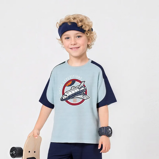 Wholesale Boys T-Shirt - Printed Short Sleeve Casual Summer Wear