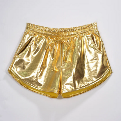 Wholesale Women’s Sexy PU Leather Lace-Up Shorts – Solid Color Fashion