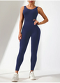Wholesale Women Fashion Sexy Solid Color Seamless U-Shaped Backless Sports Yoga Jumpsuits