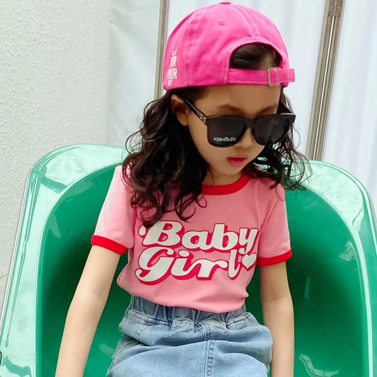Wholesale Girls T-Shirt – Casual Round Neck Letter Print Tee