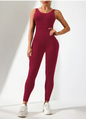 Wholesale Women Fashion Sexy Solid Color Seamless U-Shaped Backless Sports Yoga Jumpsuits