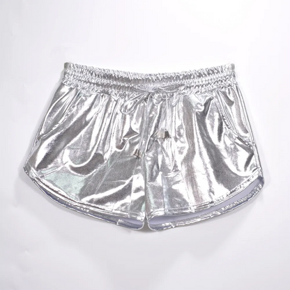 Wholesale Women’s Sexy PU Leather Lace-Up Shorts – Solid Color Fashion