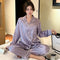 Elegant Slimming Ice Silk Draping Women's Pajamas Long-sleeved Trousers Can Be Worn Outside Casual Two-piece Suit