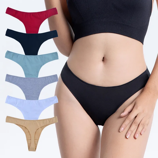 Sexy Solid Color Breathable Thong Women
