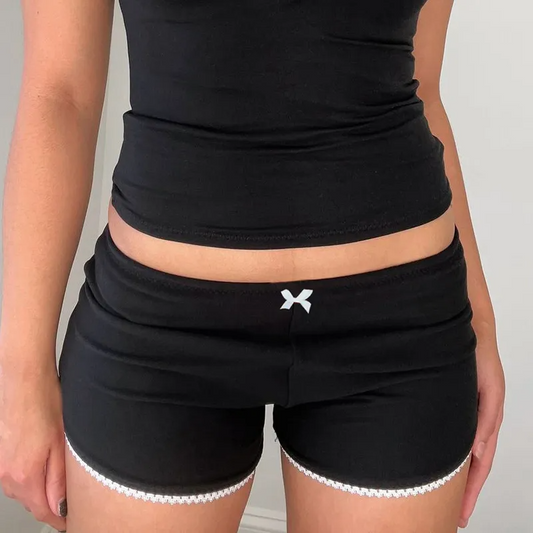 Wholesale Summer Women Casual Solid Color Low Waist Lace Shorts