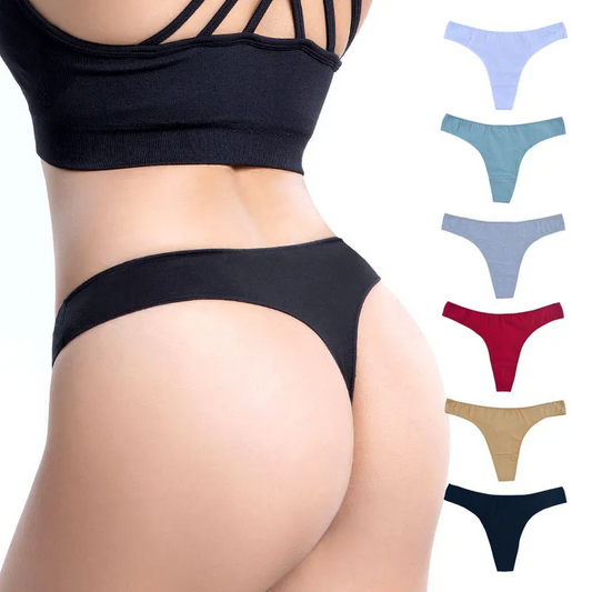 Sexy Solid Color Breathable Thong Women