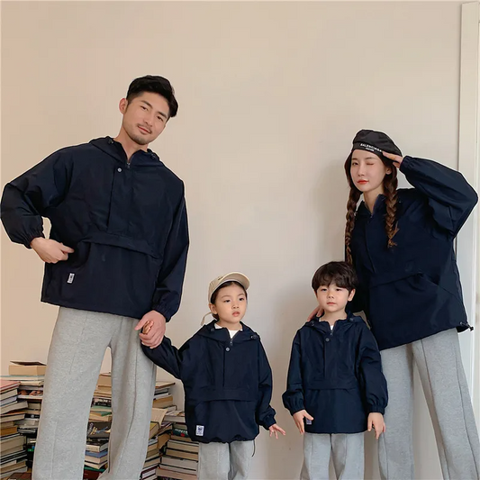 Wholesale Kids Zipper Hoodie Matching Sets - Parent-Child Solid Color Hoodie