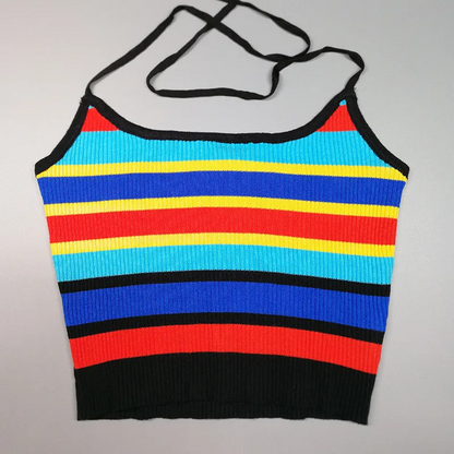 Women’s Sexy Stripe Slim Fit Crop Top