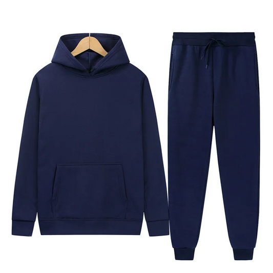 Wholesale Men's Fleece Hoodies Sets Casual Basic Solid Color Long Sleeve Pants