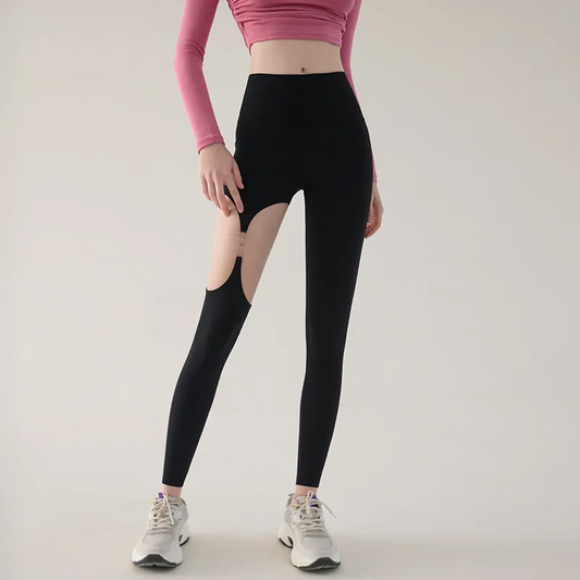 Wholesale Sexy Metal Buckle Sports Leggings