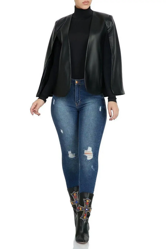Wholesale Women's PU Coat for Autumn and Winter in Solid Colors