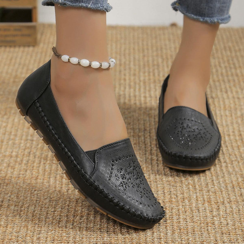 Handmade Stitching Gommino Solid Color Casual Women's Shoes MultyPros