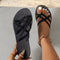 Women's Fashion Flat Thin Cross Straps Beach Slippers MultyPros