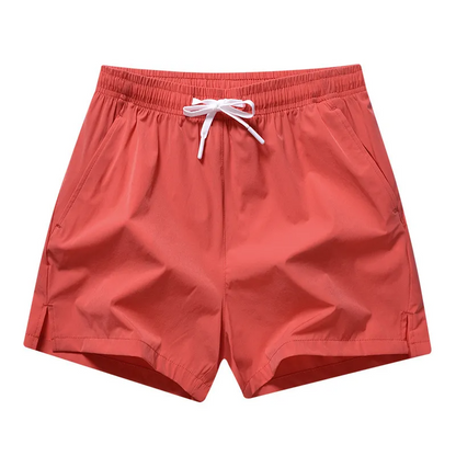 Multypros red summer pajamas shorts with elastic waistband and white drawstring summer activewear wholesale