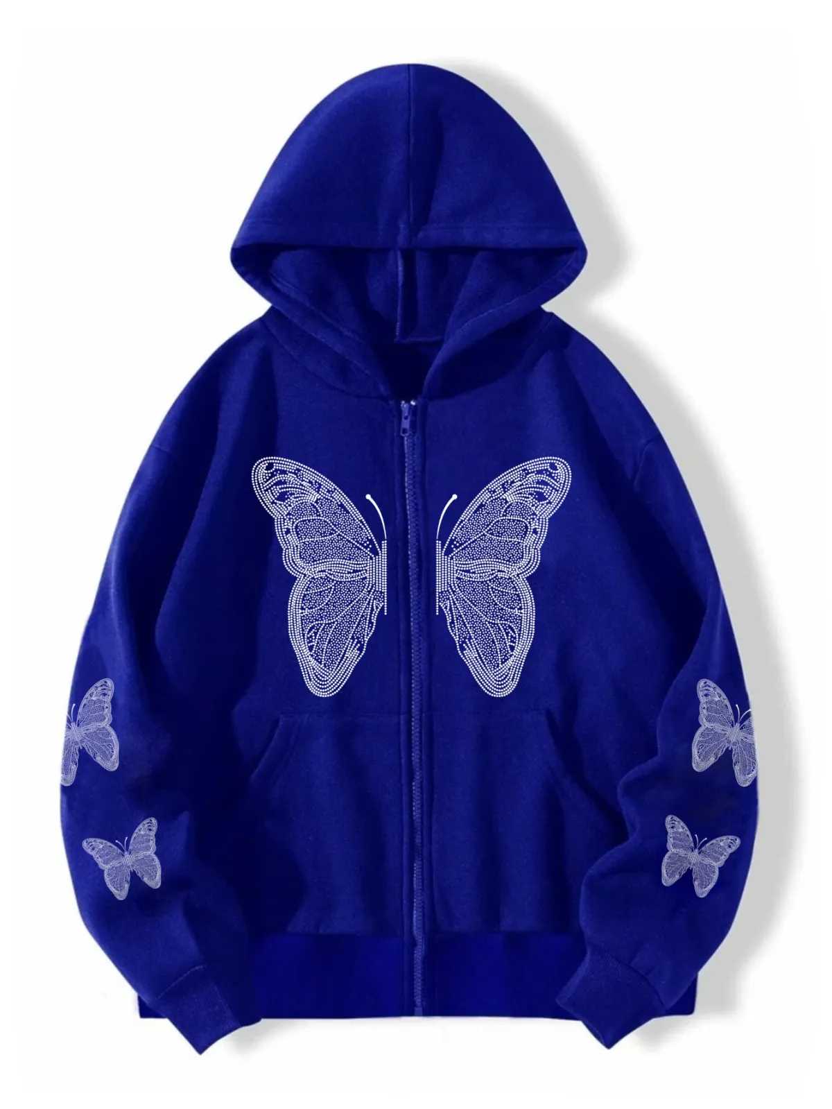 Black Butterfly Graphic Zip-Up Hoodie – Premium Cotton Streetwear Jacket for Men & Women - Image 3