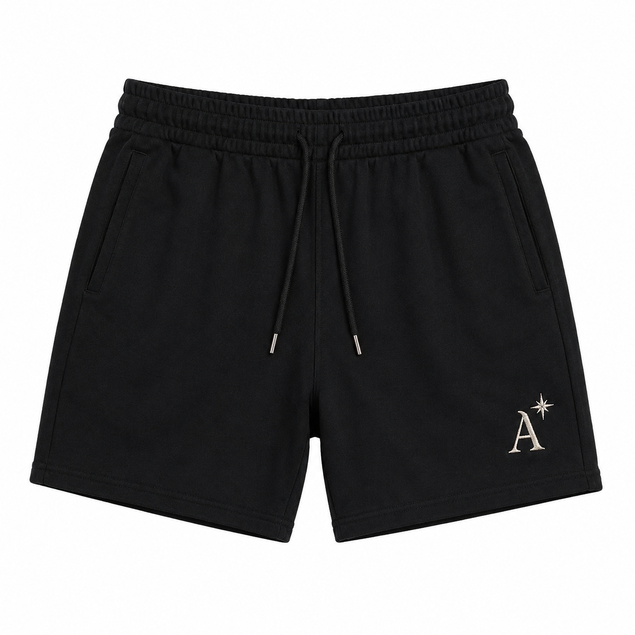 Premium Men's Black Fleece Sweat Shorts with Drawstring