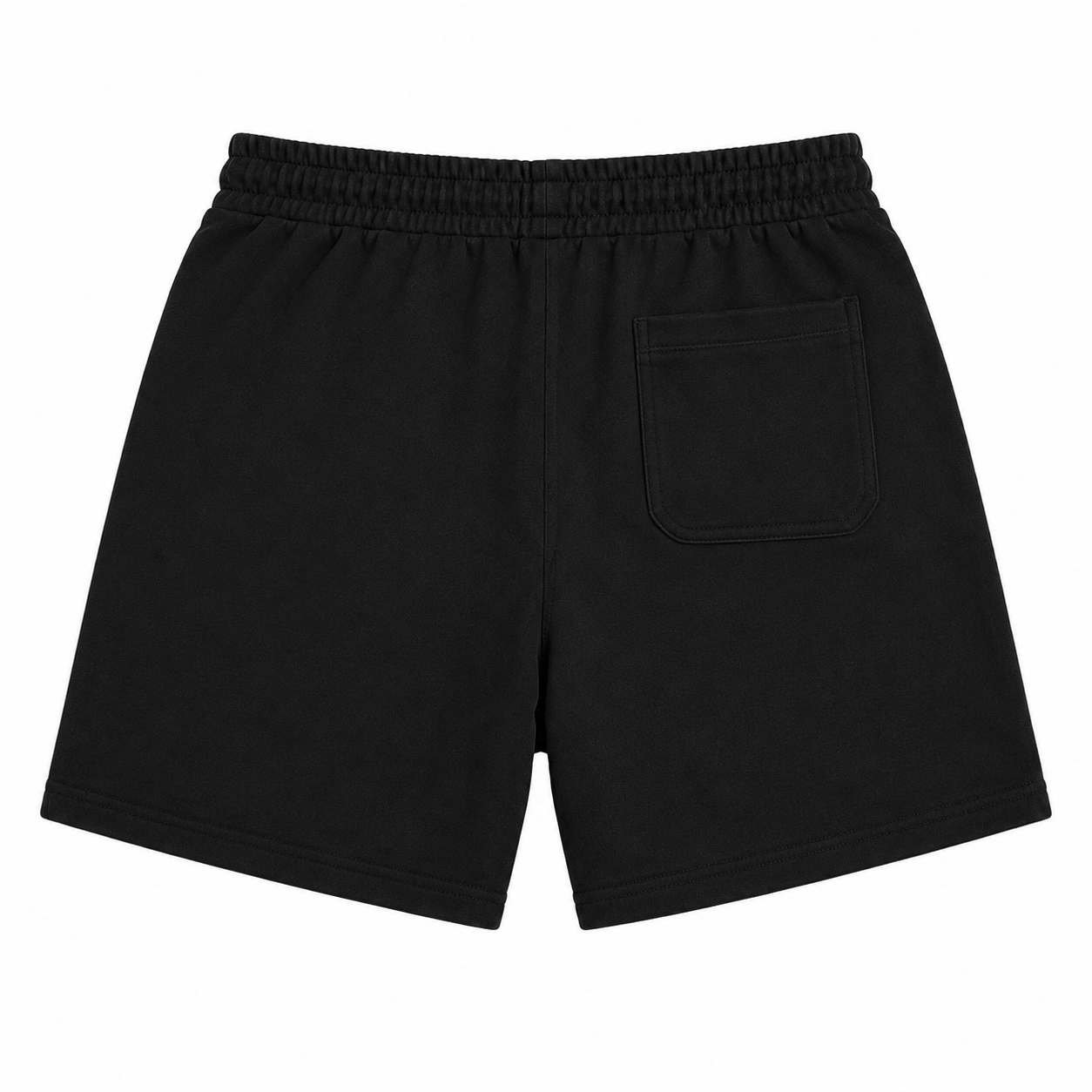 Premium Men's Black Fleece Sweat Shorts with Drawstring - Image 3