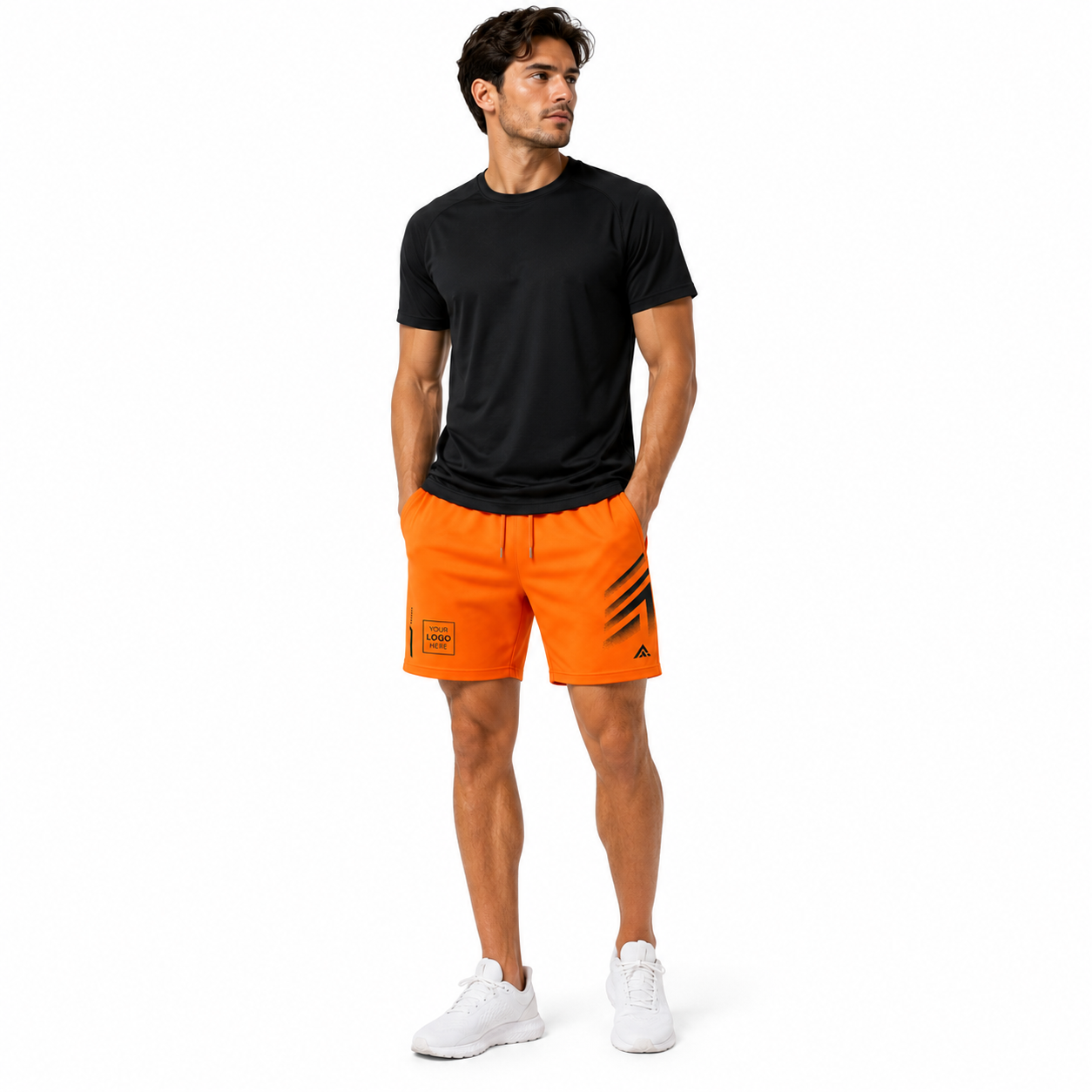 Custom Orange Men's Athletic Shorts | Performance Sports Shorts - Image 4