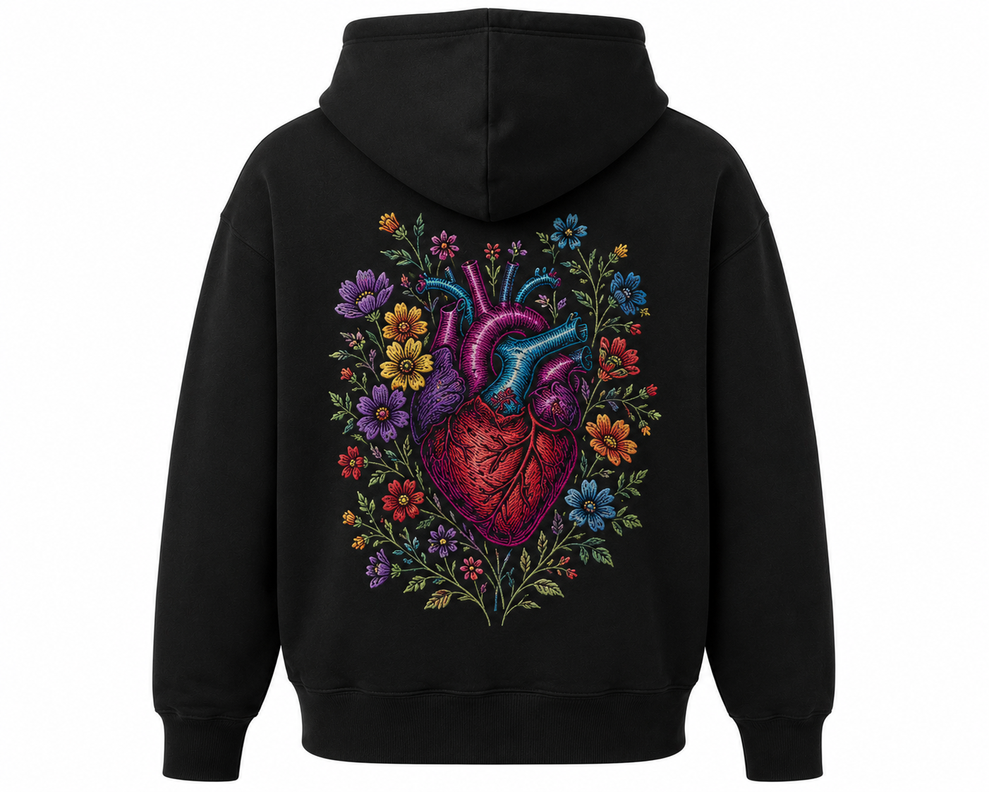Custom Embroidered Heart Hoodie | Premium Hoodie Manufacturer & Bulk Supplier - Image 2