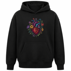 Custom Embroidered Heart Hoodie | Premium Hoodie Manufacturer & Bulk Supplier