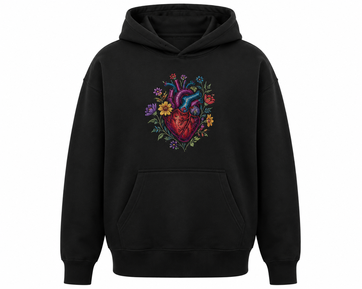 Custom Embroidered Heart Hoodie | Premium Hoodie Manufacturer & Bulk Supplier