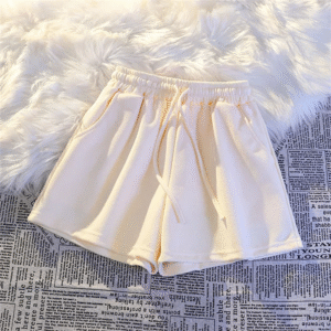 Wholesale Summer Women Casual Solid Color Drawstring Shorts