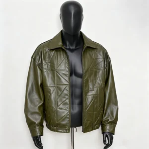 Custom PU Leather Reversible Biker Jacket