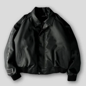 Custom Black Varsity Jacket Men Streetwear